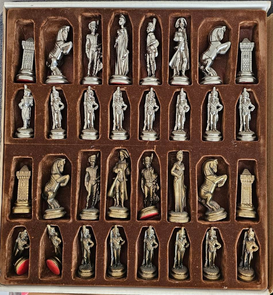 Vintage Schaakstukken - Compleet Set in Doos, Ophalen of Verzenden, Gebruikt