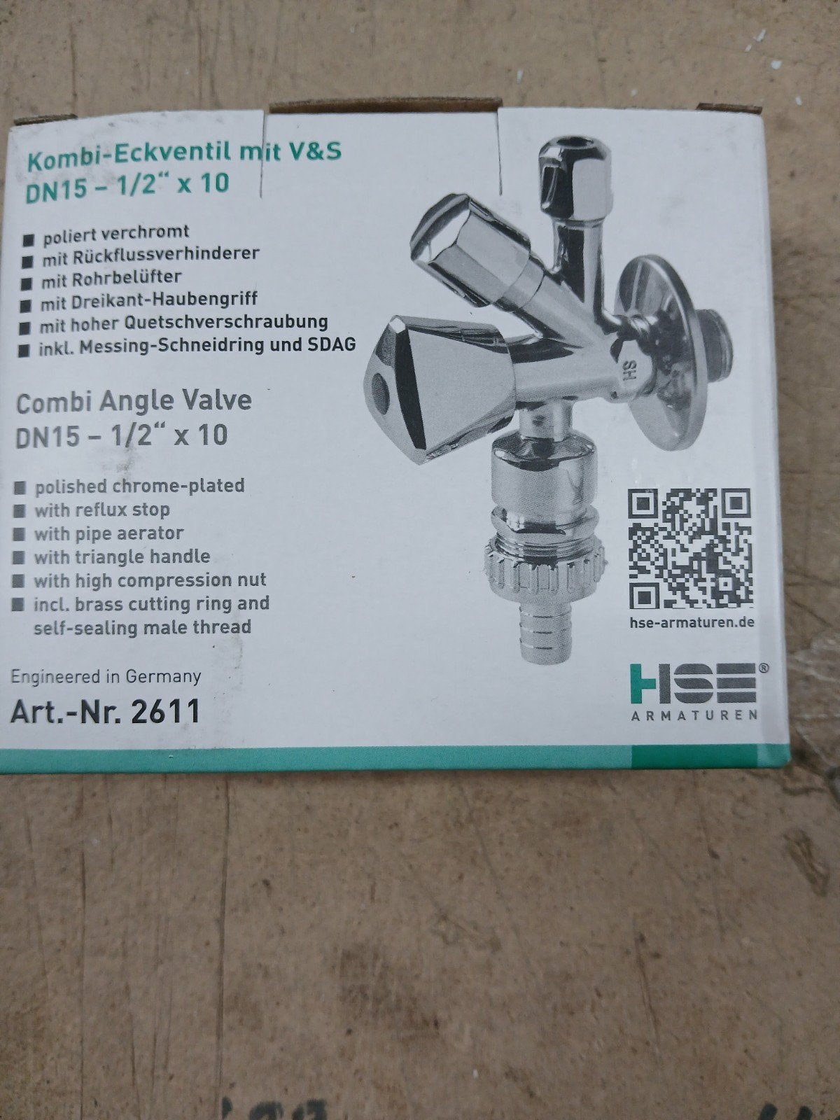 HSE Combi Hoekventiel DN15-1/2" x 10, chroom 80st., Huis en Inrichting, Keuken | Keukenelementen, Ophalen of Verzenden, Nieuw