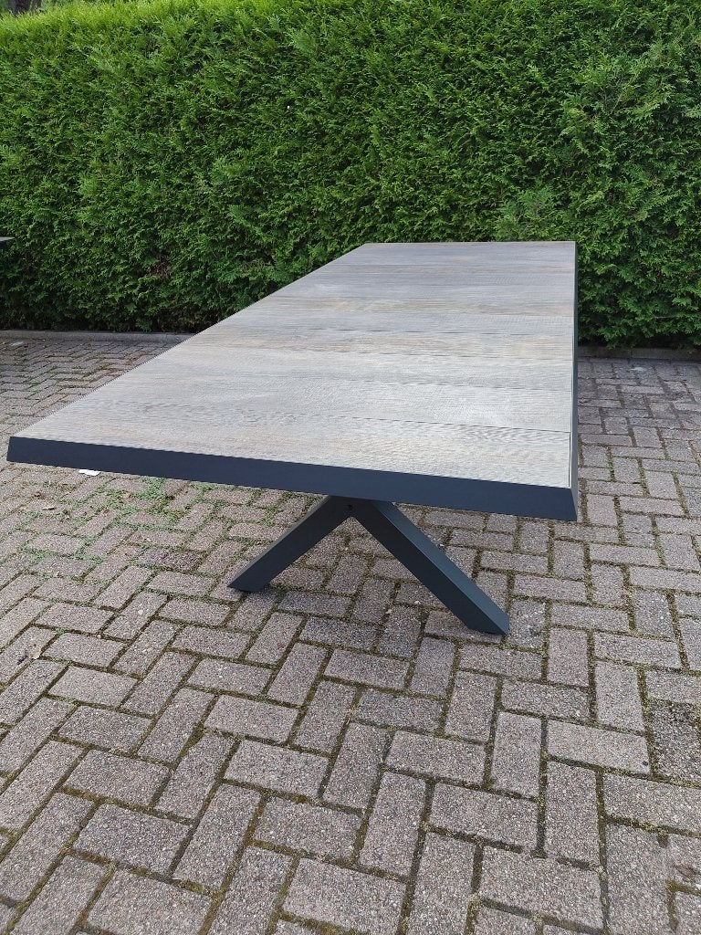 Tafel Castilla Negro Met Kruispoot 243x103cm, Ophalen, Nieuw
