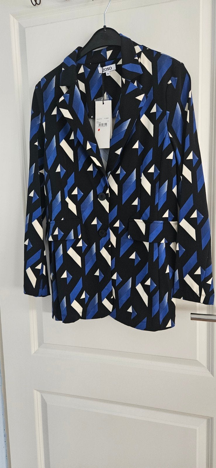 ZOSO Jasje met geometrisch patroon - Maat M, Maat 38/40 (M), ZOSO, Blauw, Nieuw