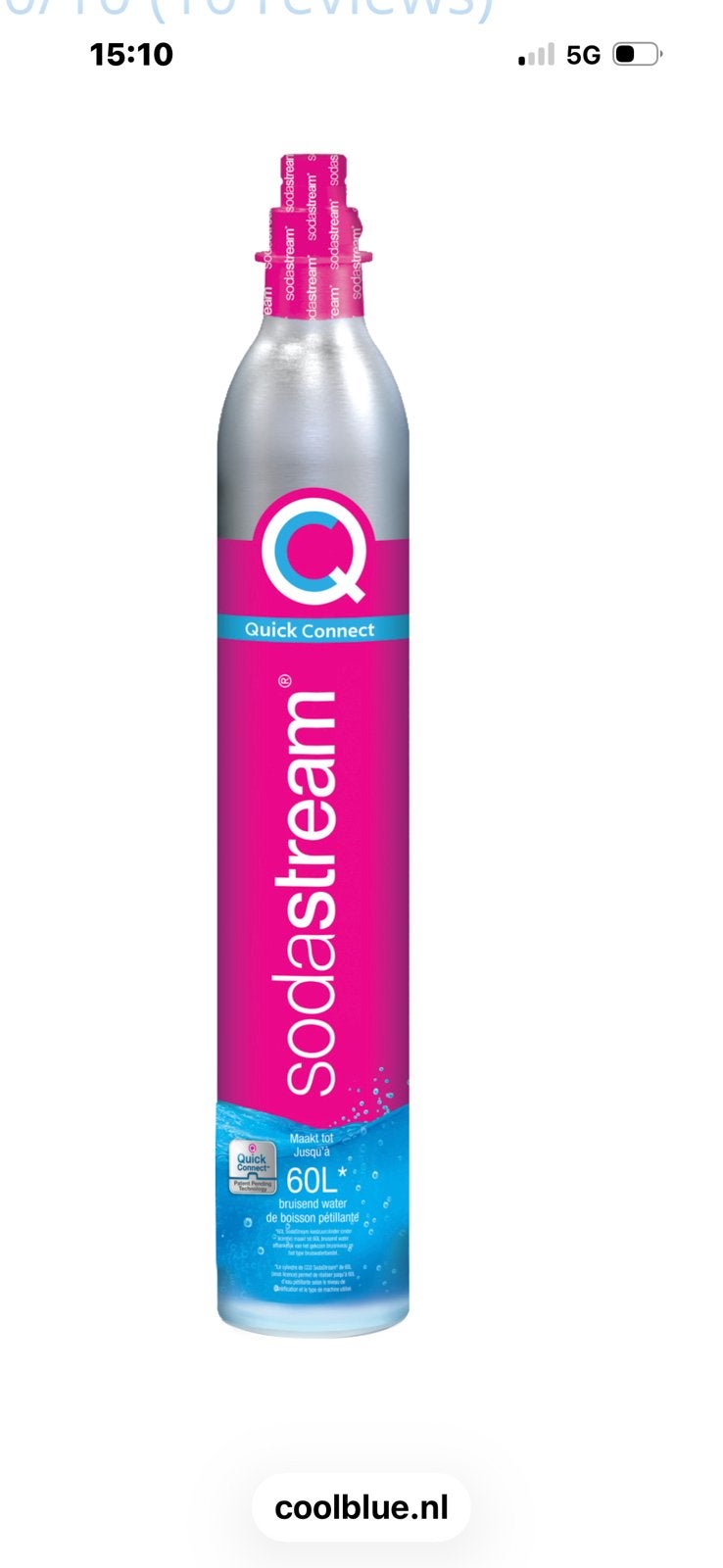 dSodaStream CO2-cilinder roze Quick-Connect, Witgoed en Apparatuur, Ophalen of Verzenden, Zo goed als nieuw