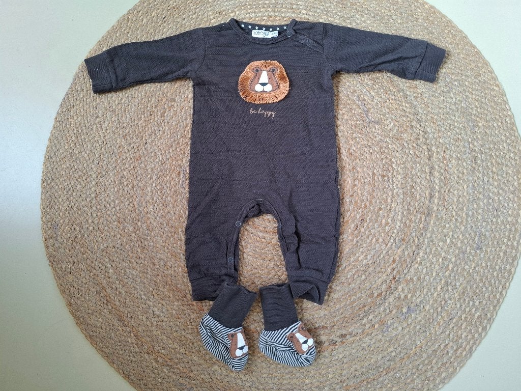 Boxpakje of pyjama met bijbehorende sloffen - mt 68, Kinderen en Baby's, Babykleding | Maat 68, Dirkje, Ophalen of Verzenden, Zo goed als nieuw