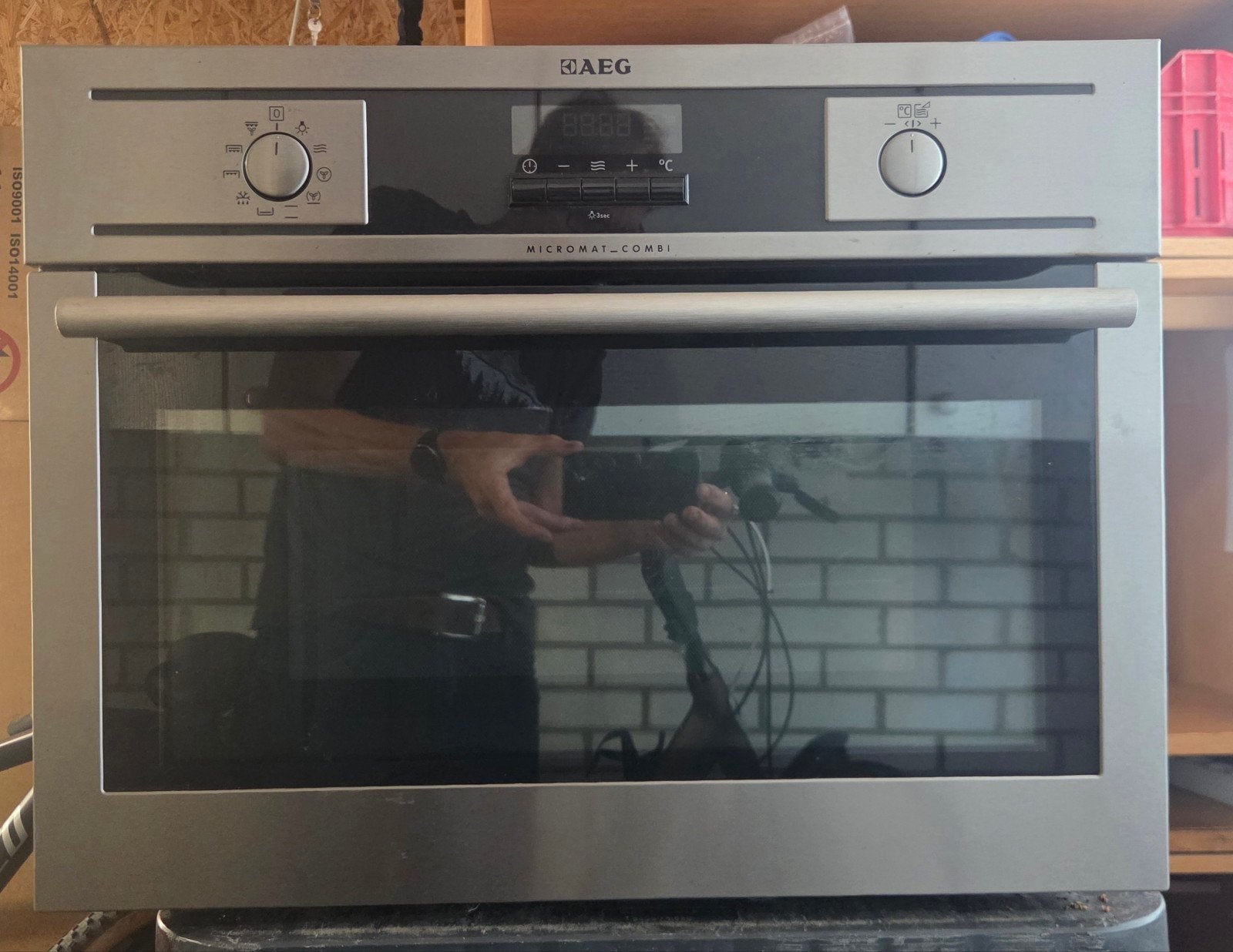 AEG Inbouw Combi Magnetron Oven 45cm hoog, Witgoed en Apparatuur, Ovens, Ophalen, 45 tot 50 cm, Gebruikt, AEG