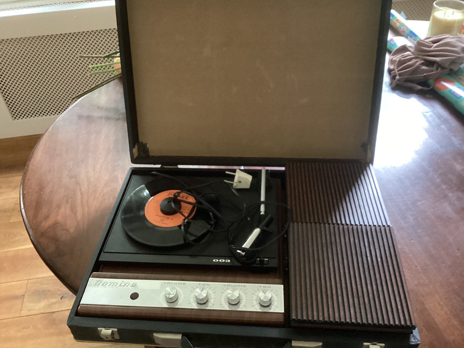 Domino 003 vintage platenspeler, Overige merken, Gebruikt, Pitch-regelaar, Ophalen of Verzenden