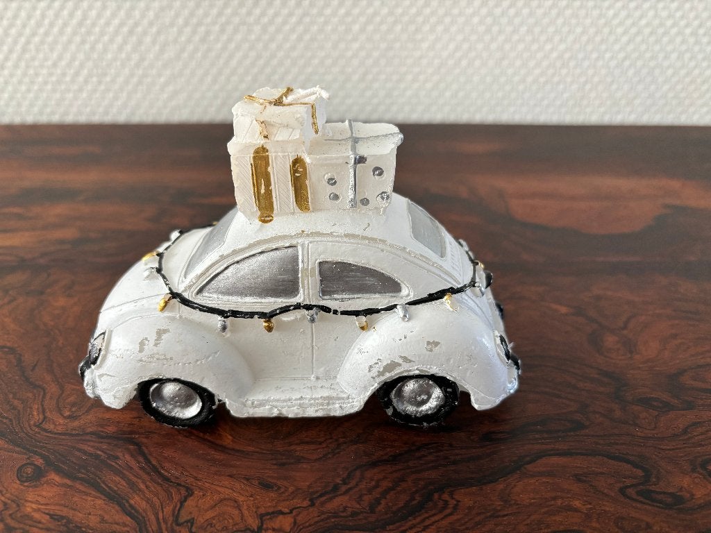 Rivièra Maison Christmas Car Candle - M - Kaars Kever – Wit., Ophalen of Verzenden, Zo goed als nieuw, Kaars, Wit