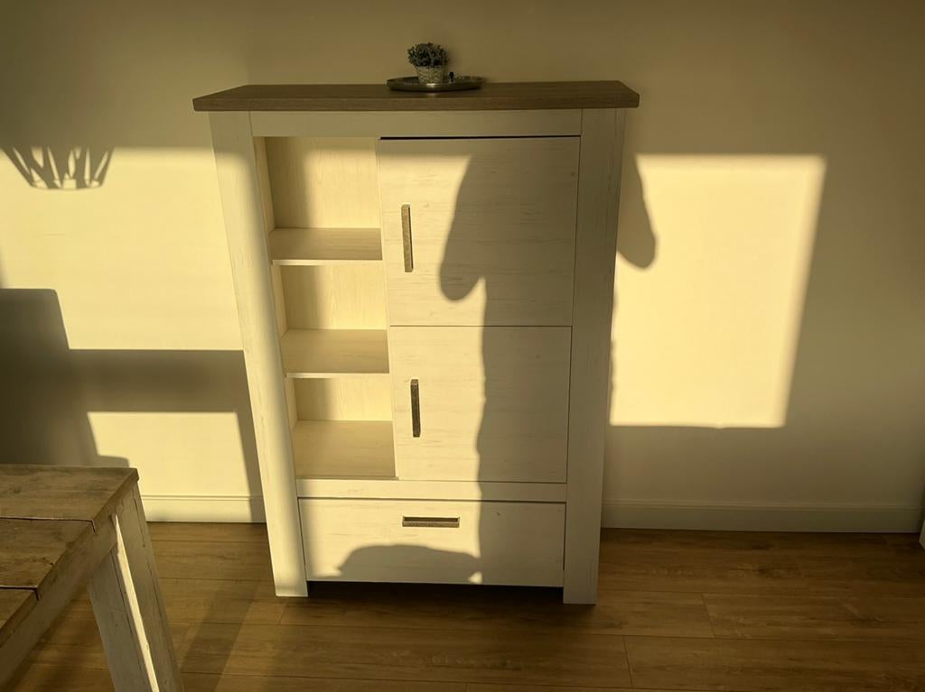 Woonkamerset (Vitrinekast & Bergkast), Huis en Inrichting, Kasten | Vitrinekasten, Ophalen, 200 cm of meer, Met klep(pen), Zo goed als nieuw