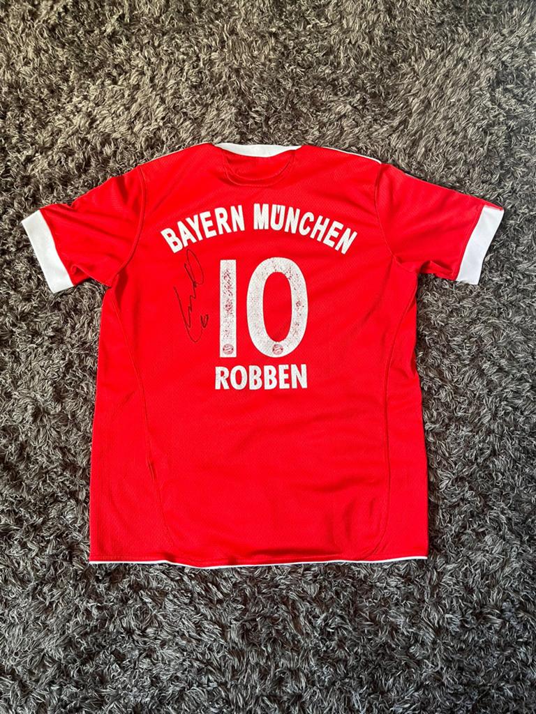 Arjen Robben gesigneerd FC Bayern München shirt 2008/2009 S, Verzamelen, Ophalen of Verzenden, Gebruikt, Buitenlandse clubs, Shirt