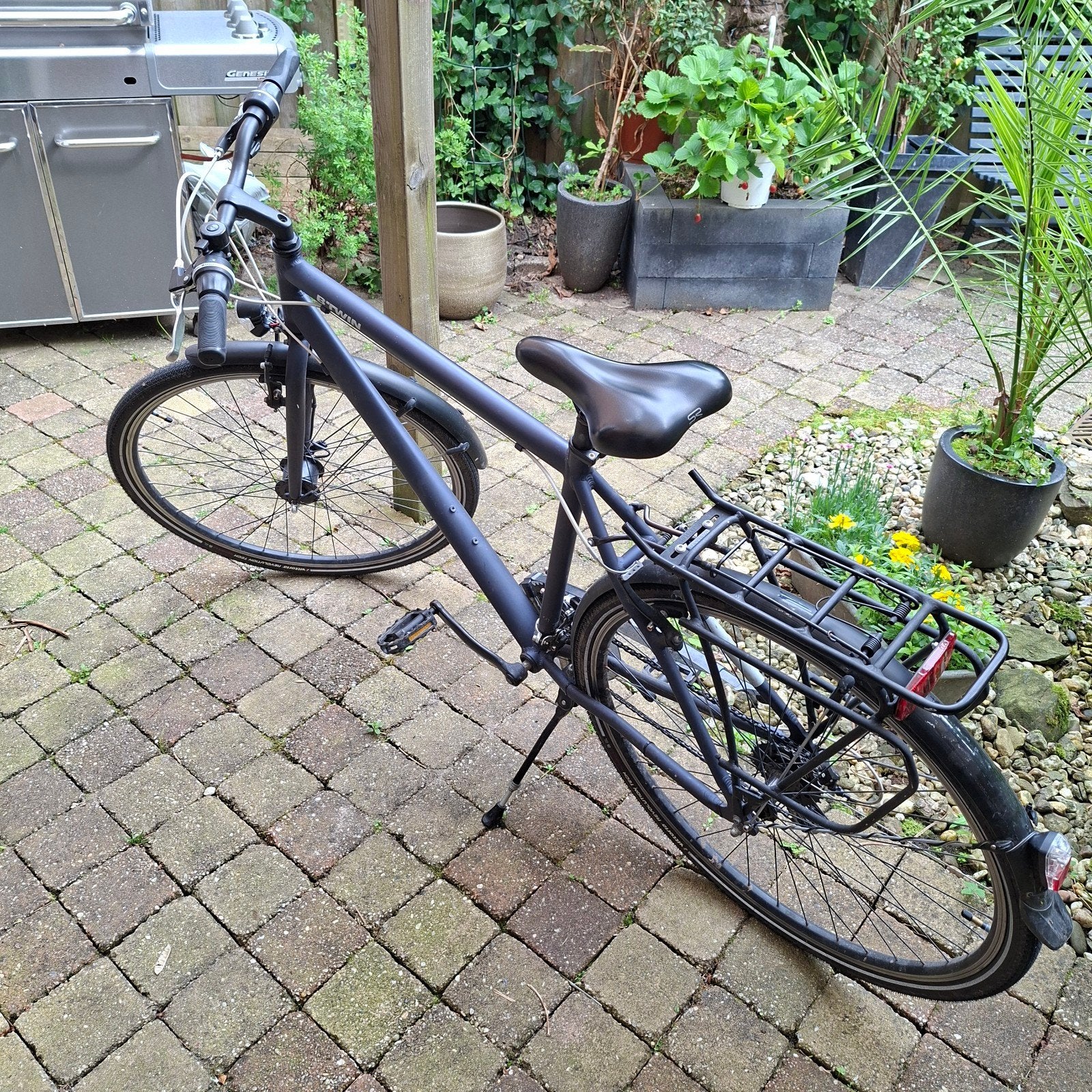 Herenfiets Decathlon B'Twin Hoprider 100, Gebruikt, Velgrem, Versnellingen, 53 tot 57 cm