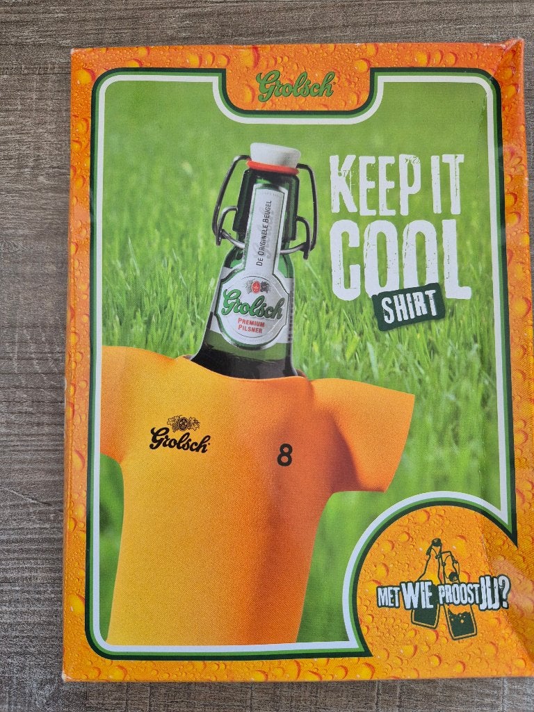 Te koop: Grolsch Keep it Cool shirt voor bierflesje, WK, Ophalen of Verzenden, Nieuw, Overige typen, Grolsch