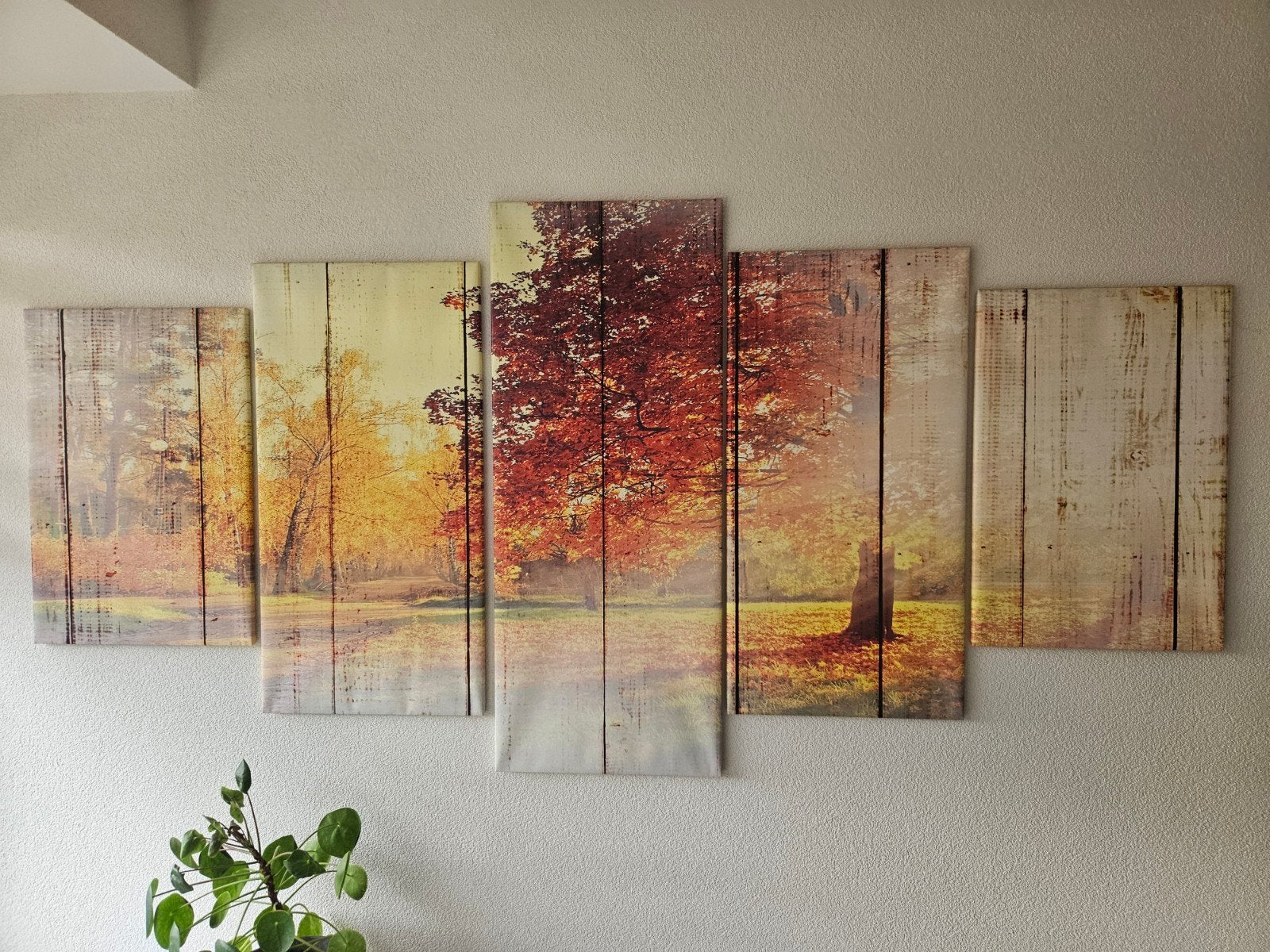 Muurdecoratie: Herfstbos Schilderij (5-delig), Ophalen, Schilderij, Meerkleurig, Textiel