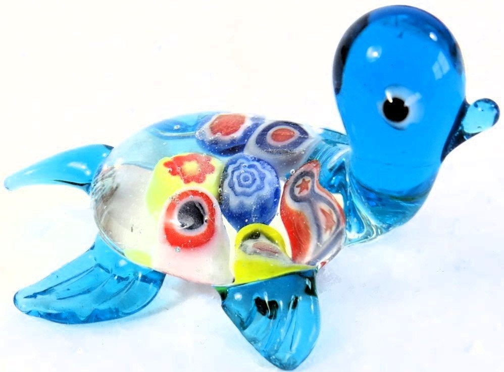 Murano kunstglas Millefiori handgeblazen schildpad veelkleur, Ophalen of Verzenden