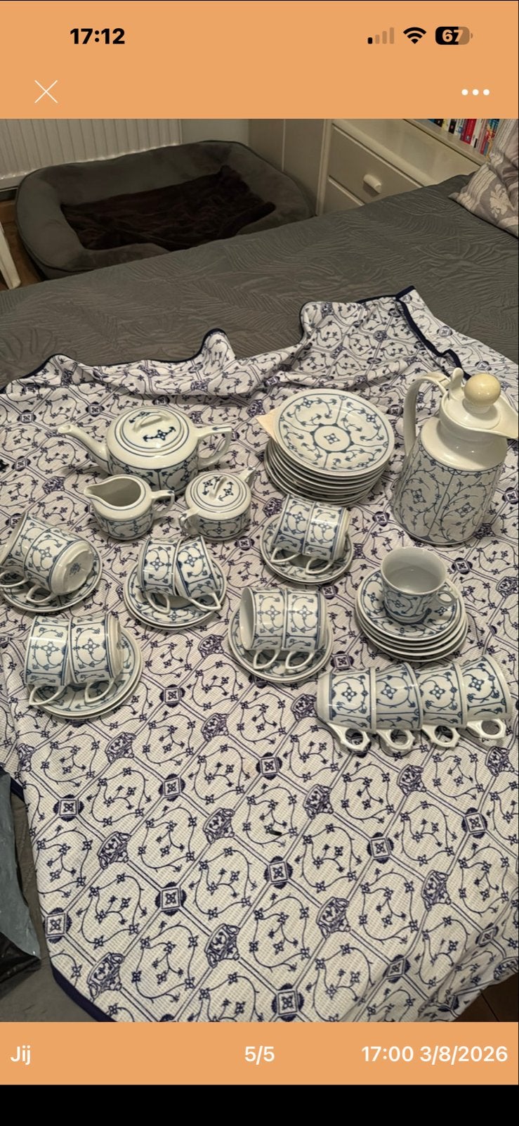 Vintage Delftsblauw Servies - Theeservies, Ophalen, Keramiek, Vintage, Zo goed als nieuw