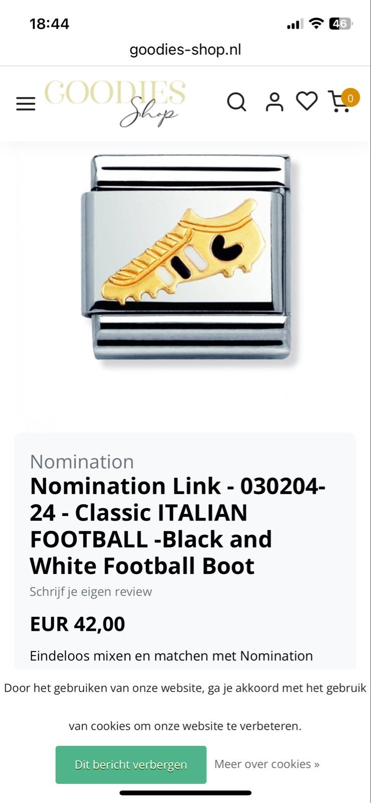 Nomination Link Voetbalschoen - Zwart en Wit, Overige merken, Overige materialen, Ophalen of Verzenden, Zo goed als nieuw