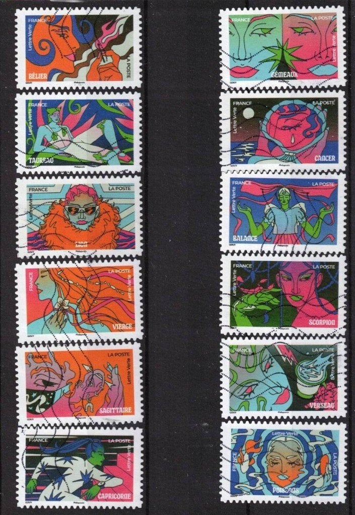 Frankrijk, serie "Zodiac" 2026-5, Postzegels en Munten, Verzenden, Gestempeld