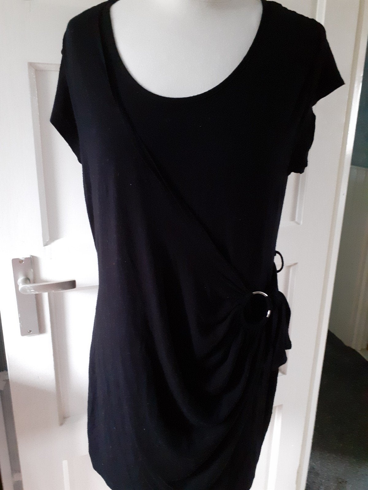 Mouwloze zwarte jurk mt 48, Kleding | Dames, Grote Maten, Verzenden, Zo goed als nieuw, Zwart, Jurk