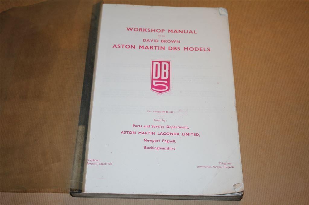 David Brown Aston Martin DB5 Models - Workshop Manual, Ophalen of Verzenden