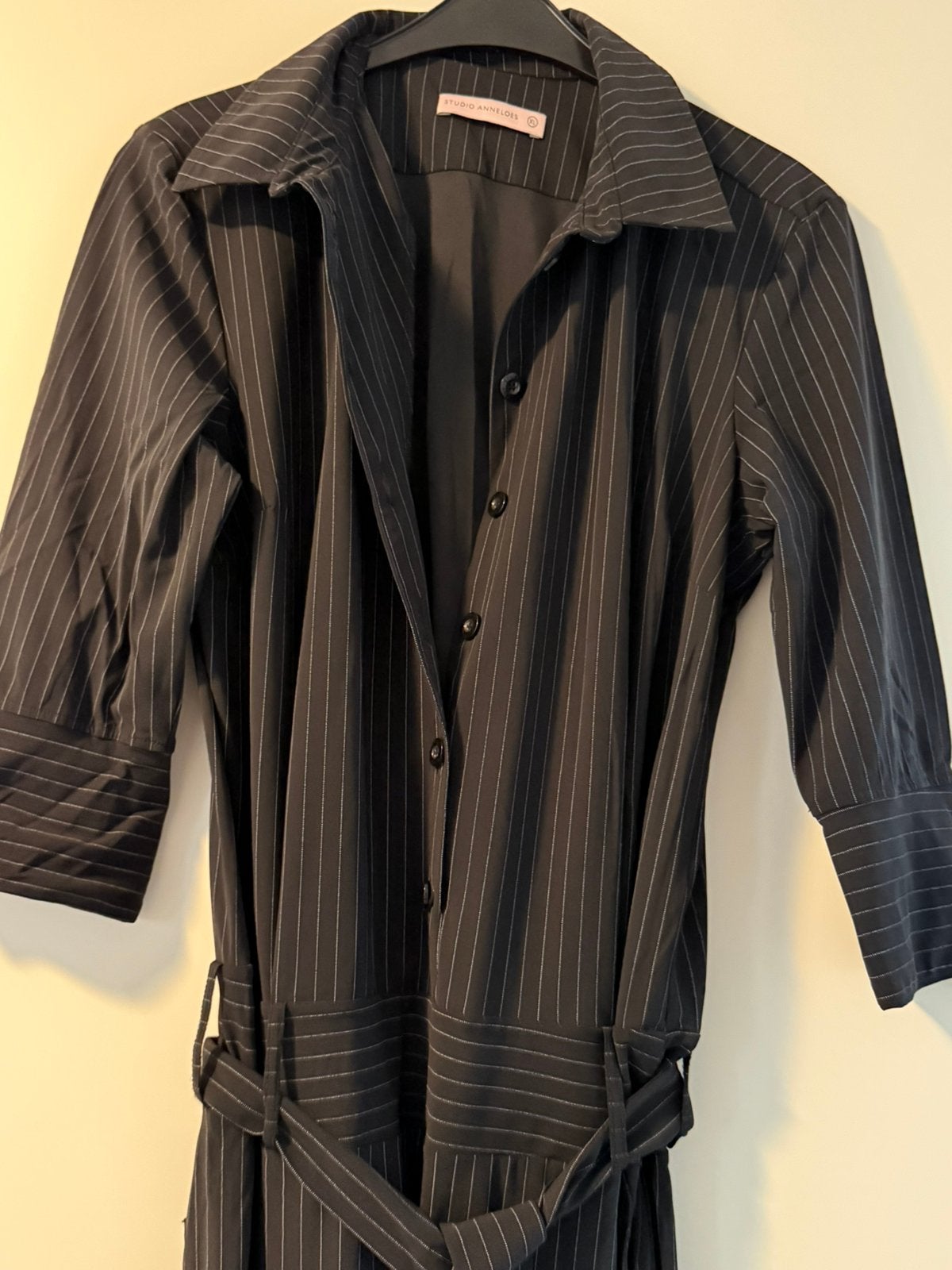 Studio Anneloes jumpsuit xl krijtstreep, Verzenden, Zo goed als nieuw, Maat 46/48 (XL) of groter, Zwart