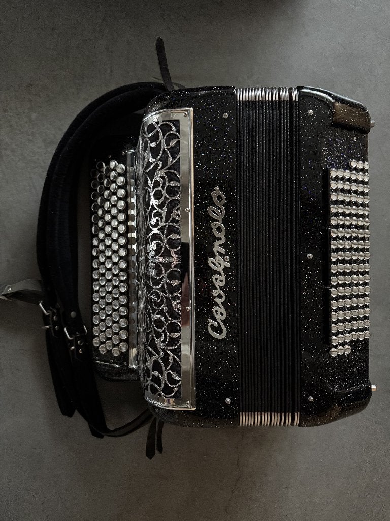 Cavagnolo compact super, Muziek en Instrumenten, Met koffer, Zo goed als nieuw, 96-bas, Knopaccordeon