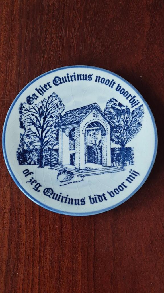 Delfts blauw wandbordje - Sint Quirinus kapel, Ophalen of Verzenden