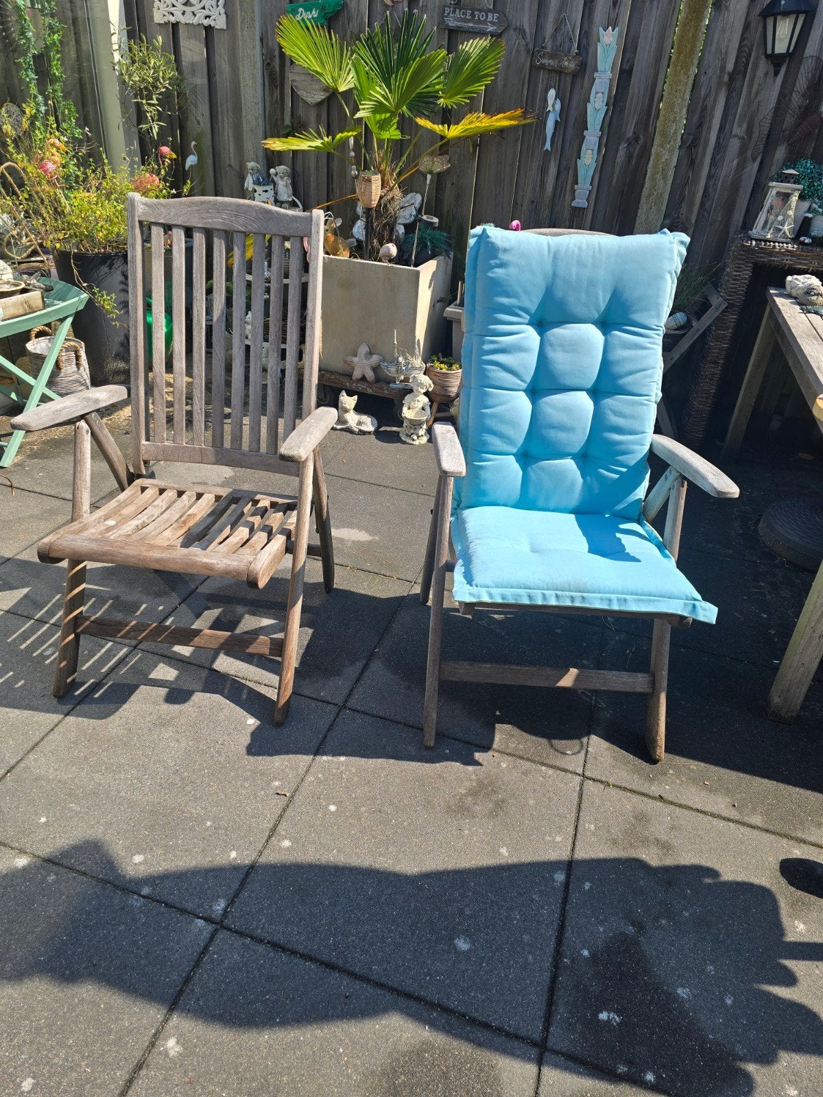 2x houten hartman stoelen te koop, Tuin en Terras, Ophalen of Verzenden, Gebruikt, Hout