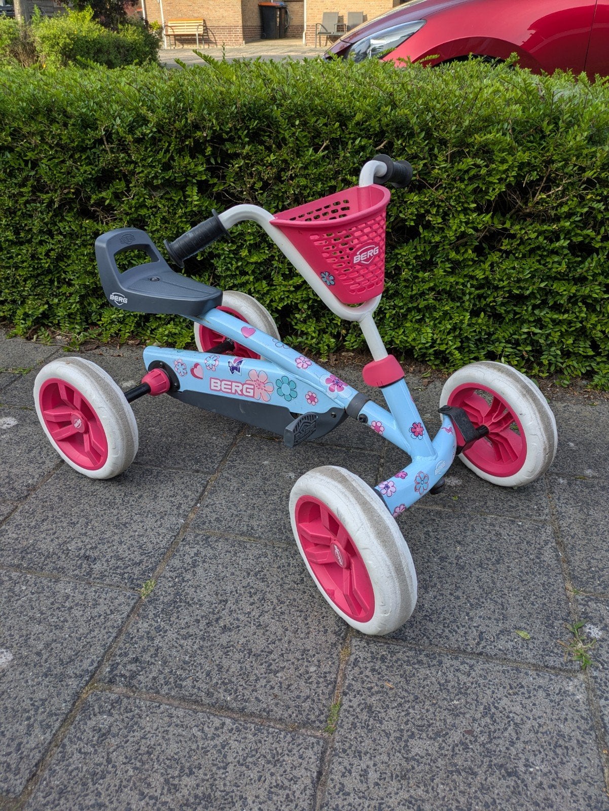 BERG Biky Loopfiets Blauw/Roze met Mandje, Ophalen, Gebruikt, Trapvoertuig