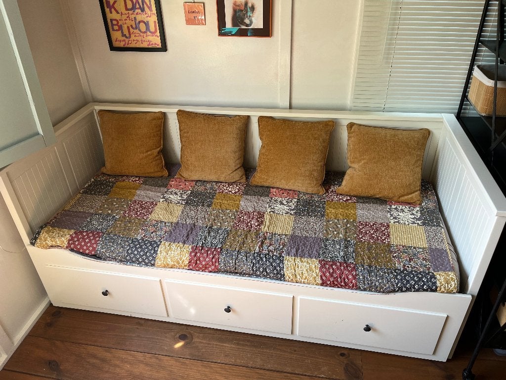 Bedbank Hemnes Ikea, Ophalen, Wit, Tweepersoons, 80 cm