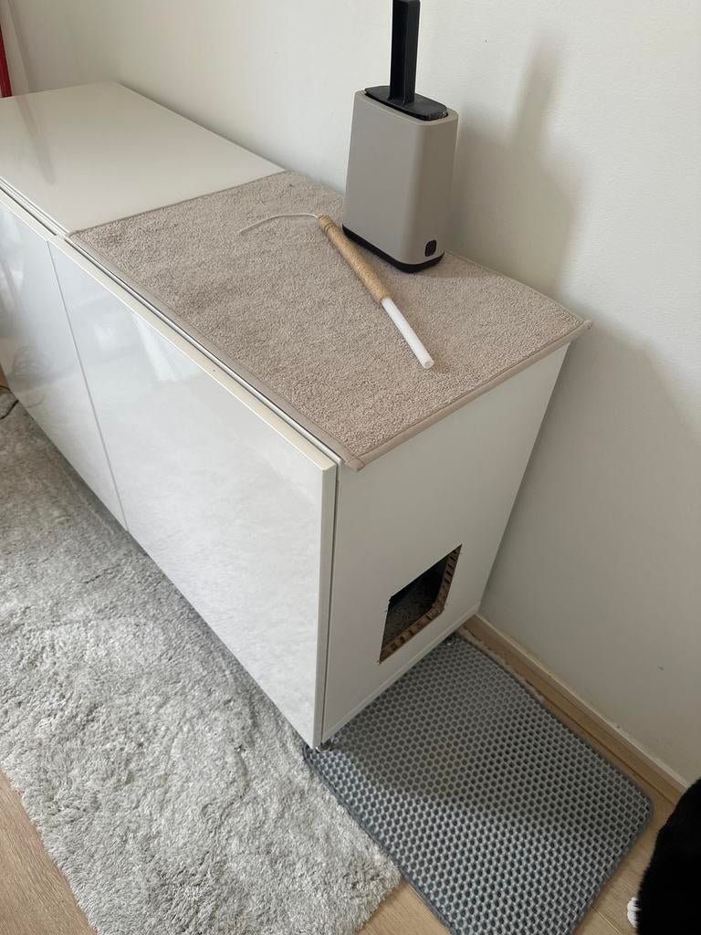 Kattenbak kast, kattenmeubel wit, Dieren en Toebehoren, Katten-accessoires, Zo goed als nieuw, Ophalen of Verzenden