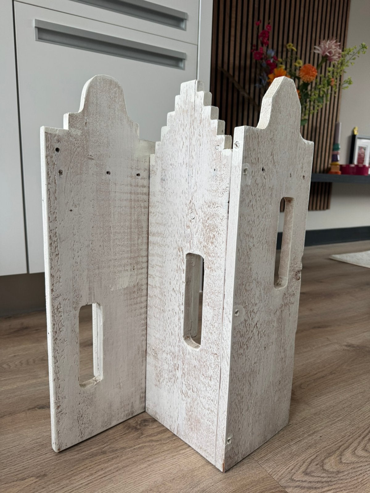 Raam decoratie huisjes stijgerhout, Huis en Inrichting, Woonaccessoires | Overige, Ophalen, Nieuw, Hout