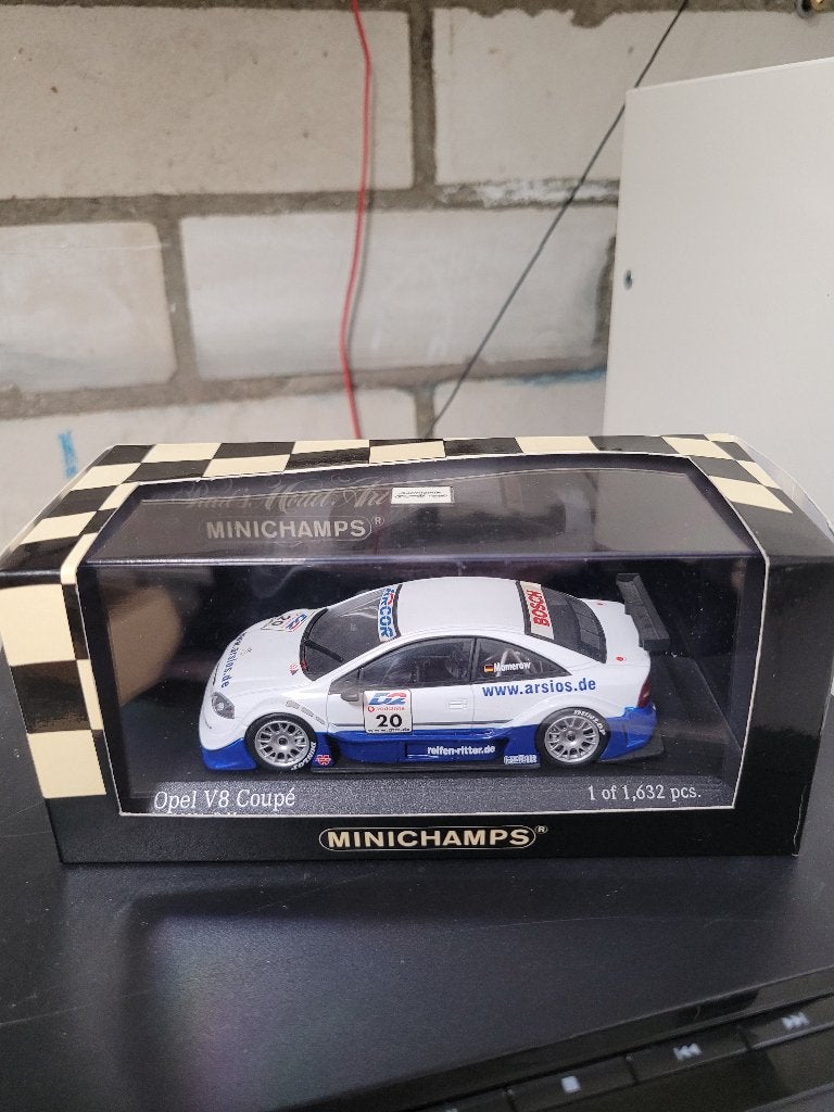 opel astra V8 coupe dtm minichamps 1:43 P. Marmerow, Ophalen of Verzenden, Zo goed als nieuw, Auto, MiniChamps
