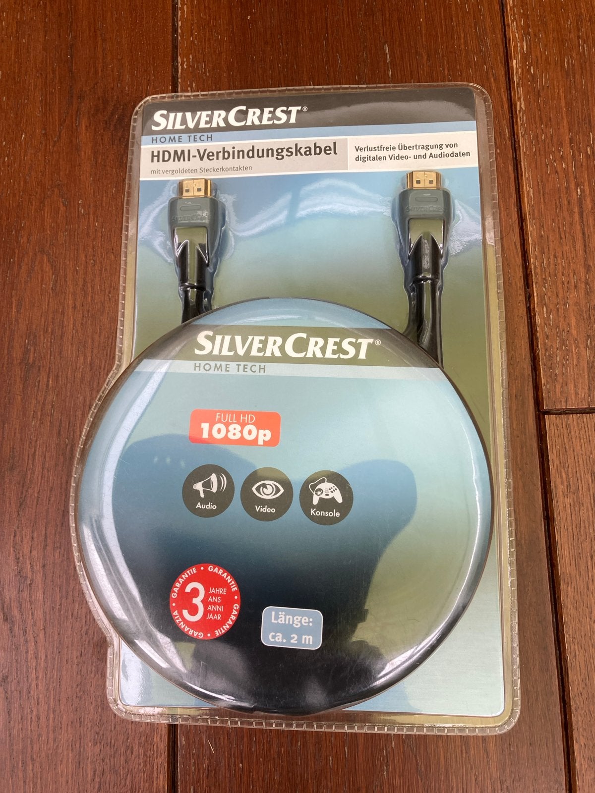 Silvercrest HDMI-verbindingskabel Full HD 1080p (2m), Ophalen of Verzenden, Nieuw, HDMI-kabel