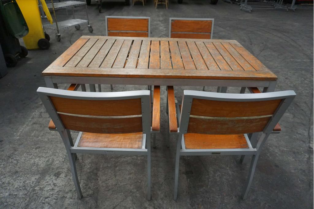 Satelliet tuintafel met tuinstoelen terrastafel met stoelen, Tuin en Terras, Gebruikt, Onbekend, Ophalen of Verzenden, Onbekend