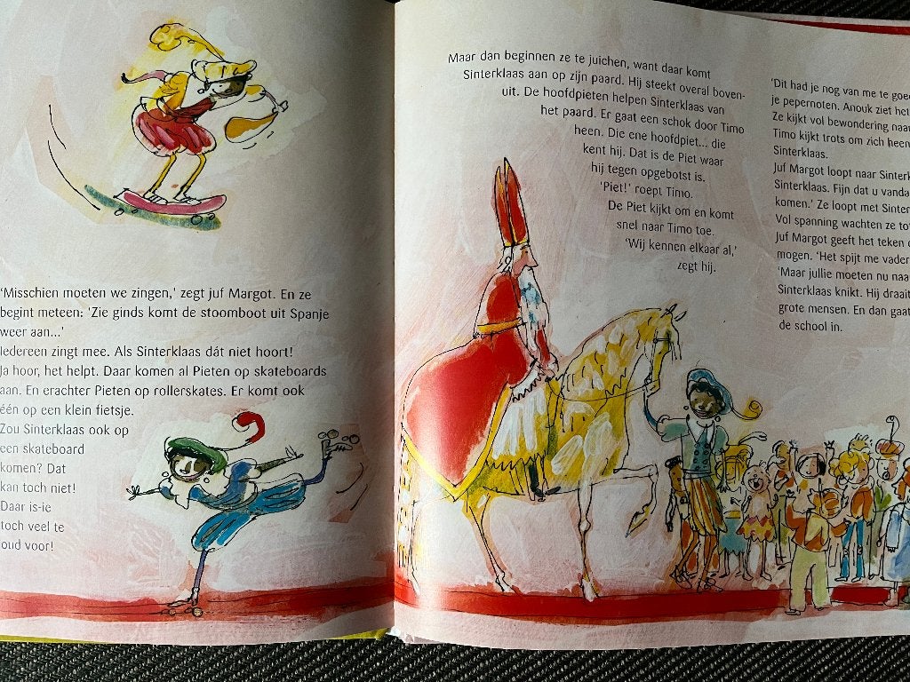 Carry Slee - Botsing met zwarte Piet. (Hardcover), Fictie algemeen, Ophalen of Verzenden, Zo goed als nieuw, Voorleesboek