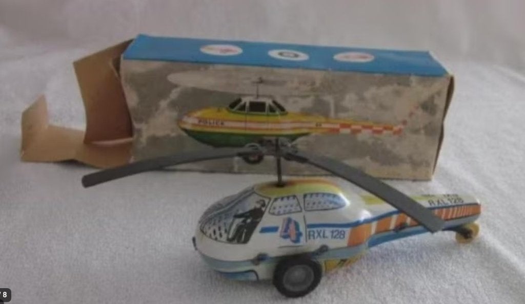 Vintage Blikken Helicopter frictie made in Oost Duitsland., Antiek en Kunst, Ophalen of Verzenden