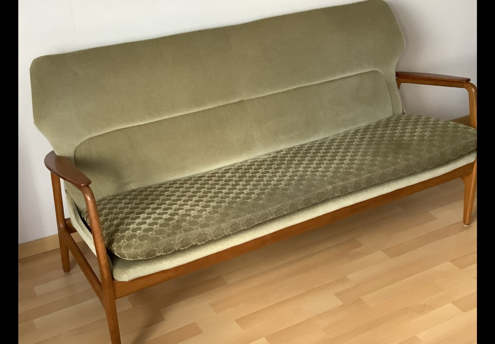 vintage teak eiken driezits bank Bovenkamp Madsen 1964, Huis en Inrichting, Ophalen, Minder dan 75 cm, 150 tot 200 cm, Driepersoons