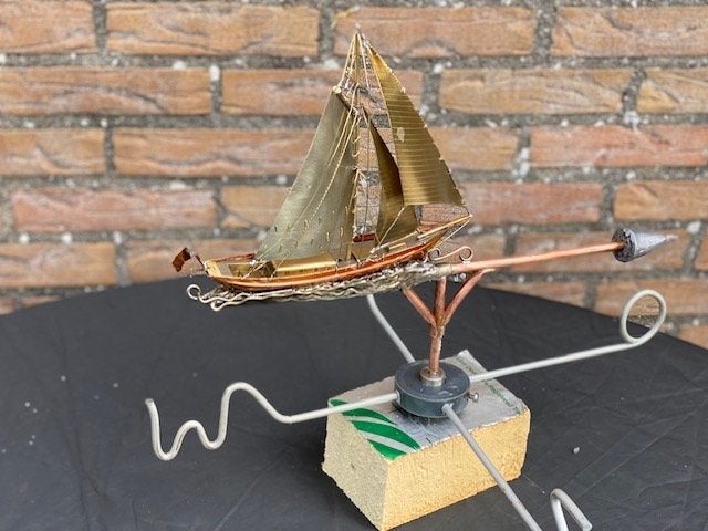 Prachtige Windwijzer( zeilschip) in 3D handgemaakt, Dakplaat of Dakpanplaat, Overige kleuren, Nieuw, Ophalen of Verzenden