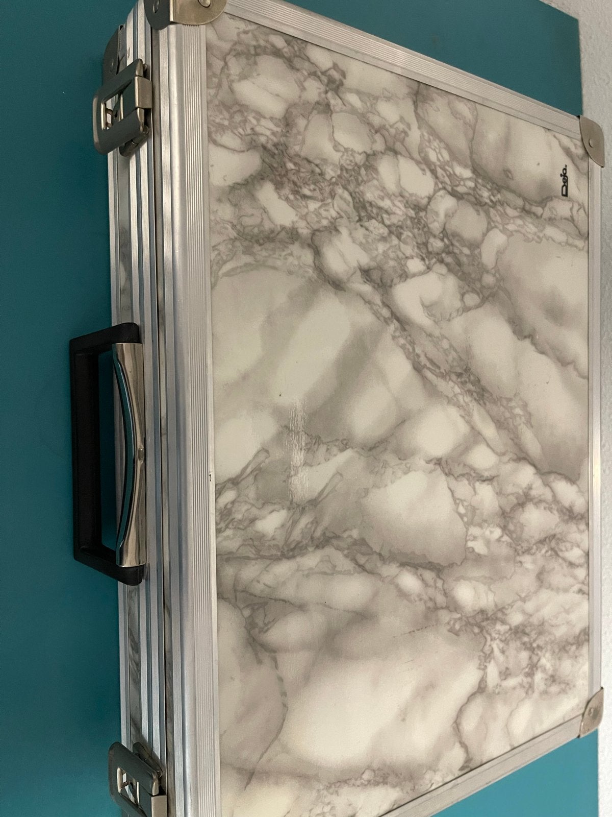 Koffertje marmerlook met slot, Gebruikt, Hard kunststof, Slot, Minder dan 50 cm