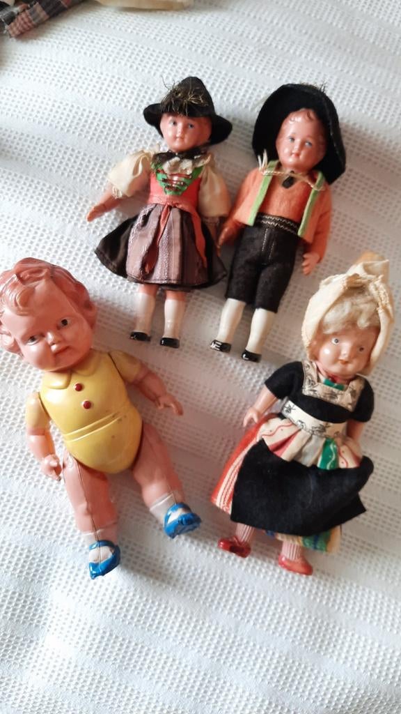 Antieke celluloid poppetjes o.a.boerinnetje, Ophalen of Verzenden, Gebruikt