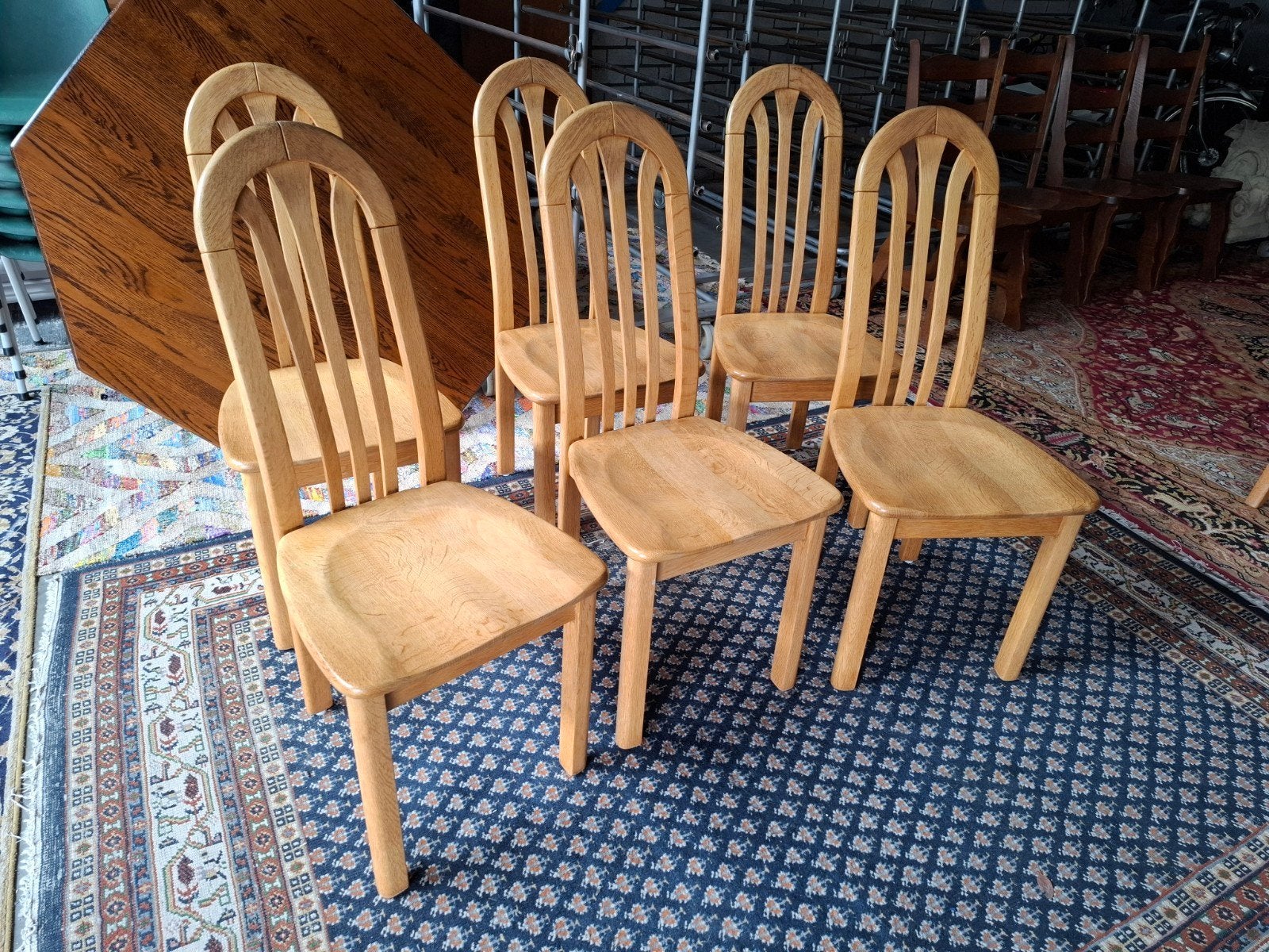Leuke Toffe massief Eiken stoel stoelen 6dlg. Kijk omschr,, Ophalen, Gebruikt, Hout, Vijf, Zes of meer stoelen