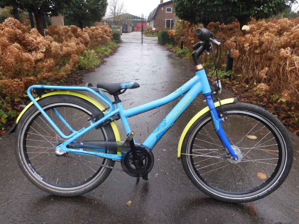 Stoere matblauwe 24 inch Puky crusader met 3 versnellingen, 24 inch, Puky, Niet ingevuld, Zo goed als nieuw