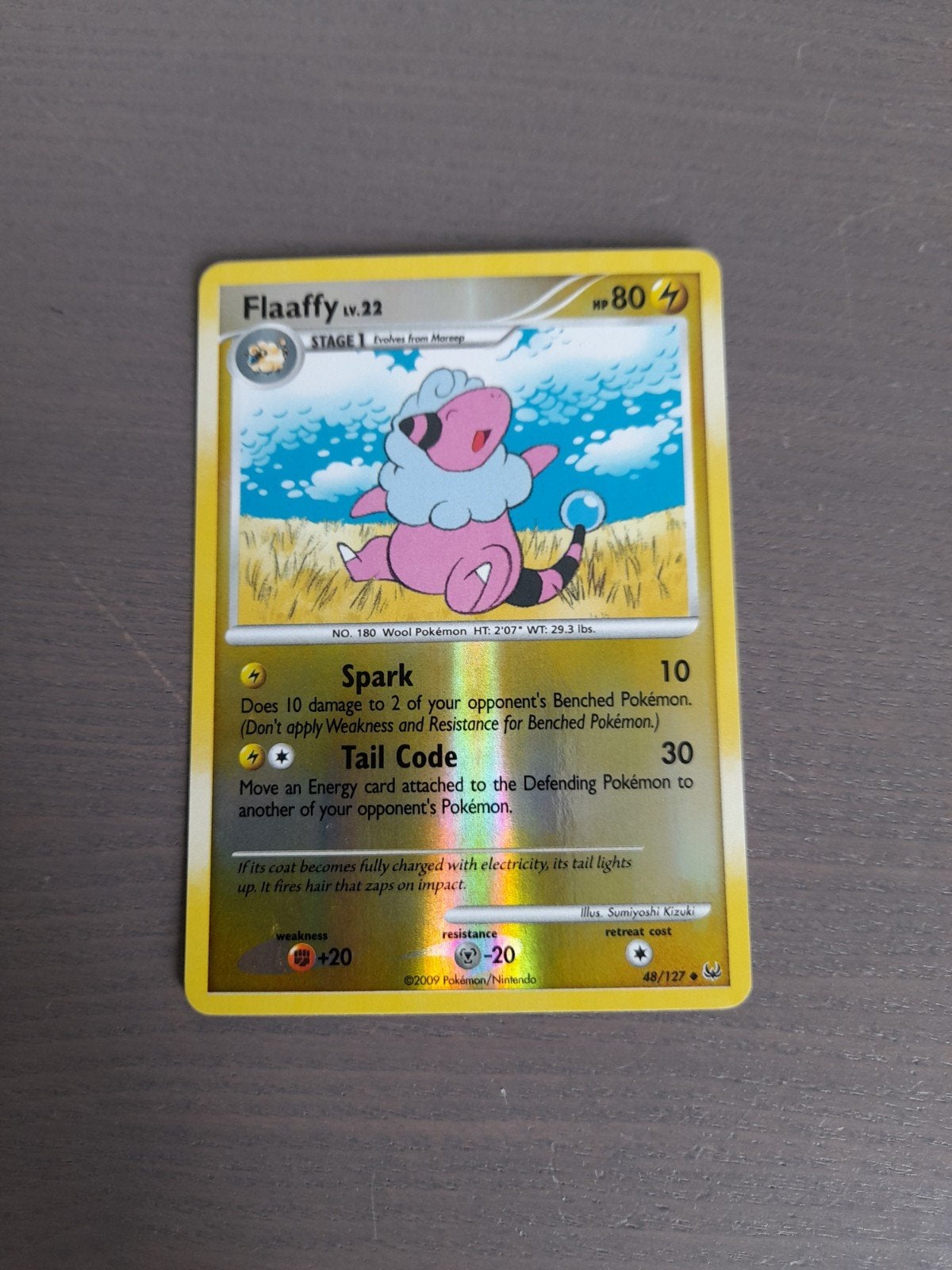 Platinum 48/127 flaaffy reverse, Ophalen of Verzenden, Gebruikt, Losse kaart, Foil