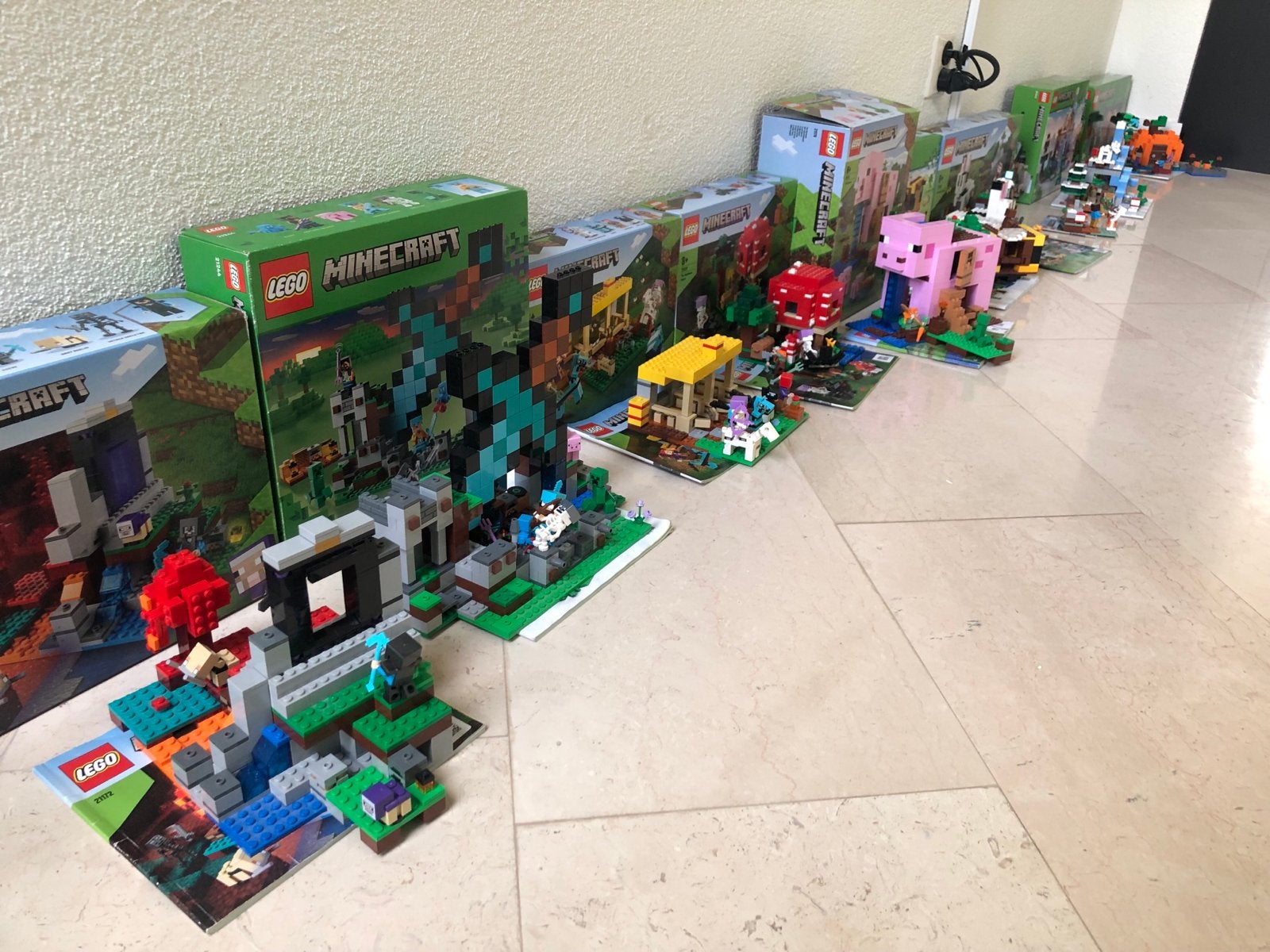 Grote collectie LEGO Minecraft sets - Zo goed als nieuw, Minecraft, Lego, Ophalen of Verzenden, Zo goed als nieuw
