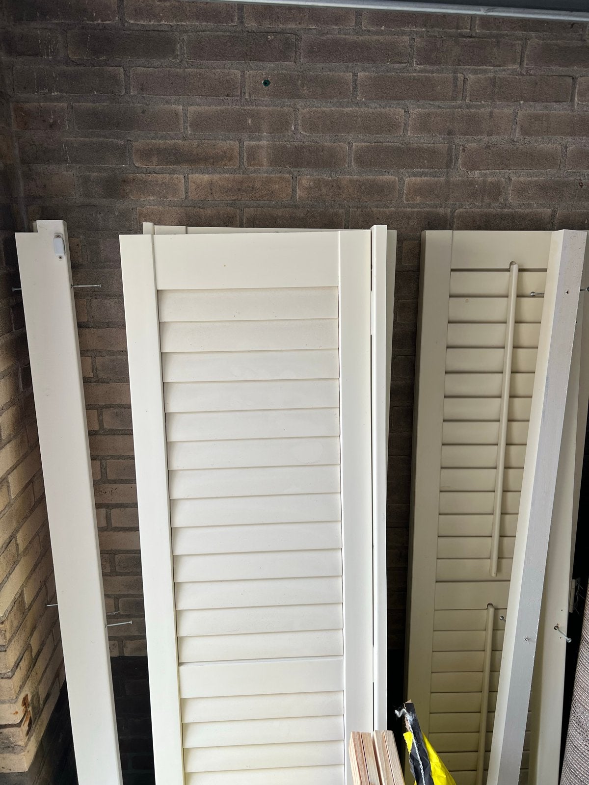Houten lamellen / shutters - Zo goed als nieuw, Ophalen, Wit, Zo goed als nieuw, Hout