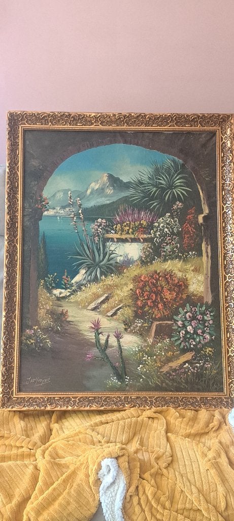 Schilderij van Jacob de Nooije. Mediterraan Landschap, Antiek en Kunst, Ophalen, Doek, Realistisch, Landschap
