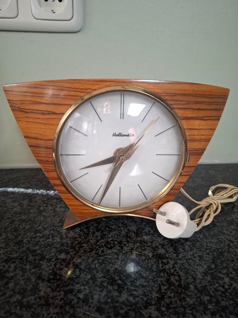 Vintage tafelklok, elektrisch, decoratie of handige Harry, Huis en Inrichting, Ophalen, Gebruikt