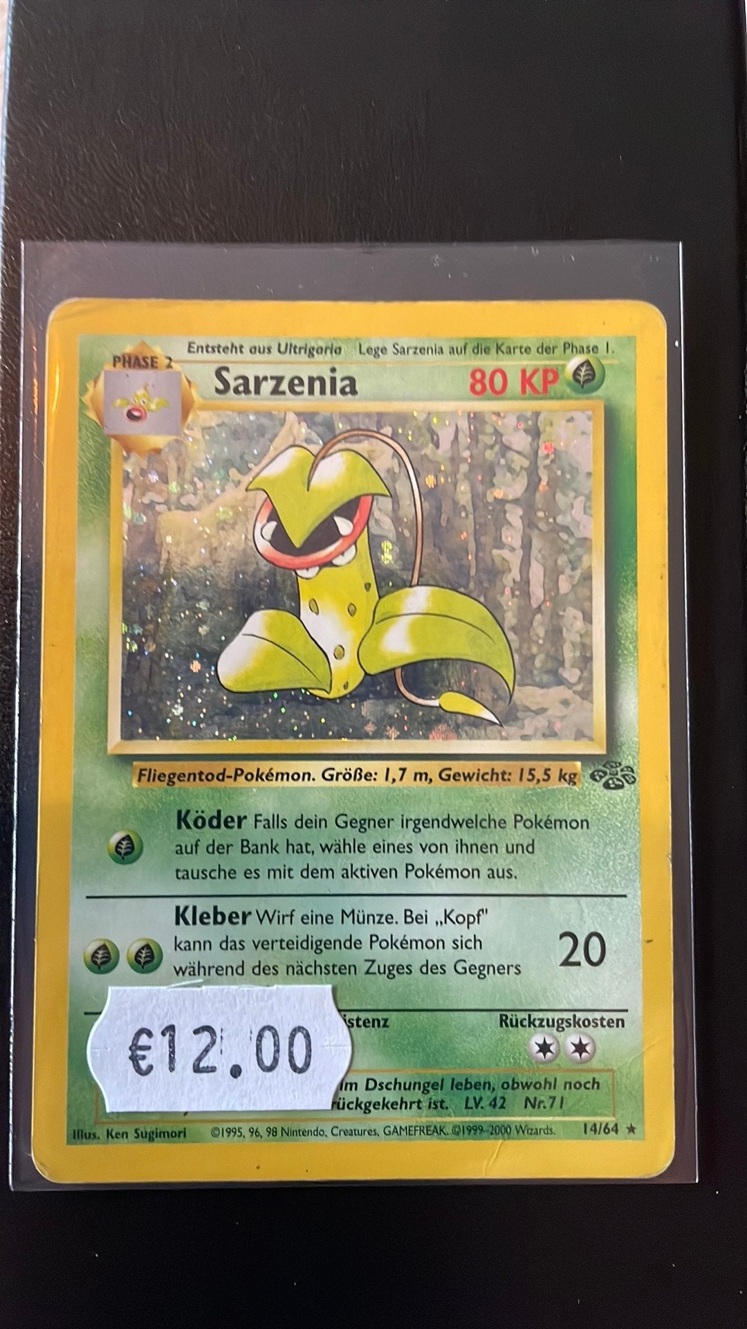 Pokemon kaart sarzenia (victreebel) jungle holo 14/64, Hobby en Vrije tijd, Verzamelkaartspellen | Pokémon, Ophalen of Verzenden