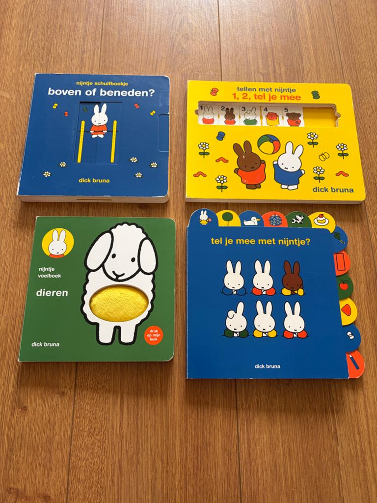 4 Nijntje Boekjes: Schuifboekje, Voelboek, Telboekjes, Boeken, Kinderboeken | Baby's en Peuters, Ophalen of Verzenden, Gelezen