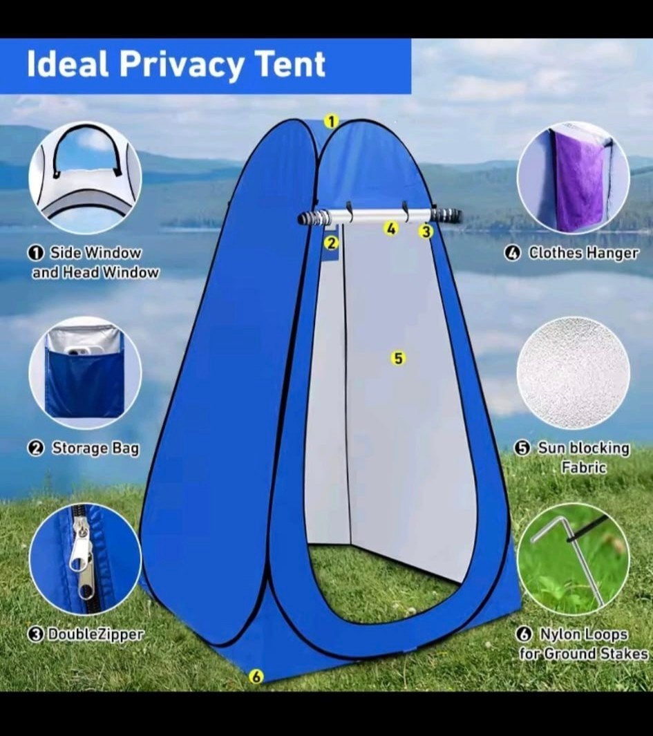 Blauw.. Pop-up tent / Privacy tent -, Ophalen, Zo goed als nieuw, Tot en met 2