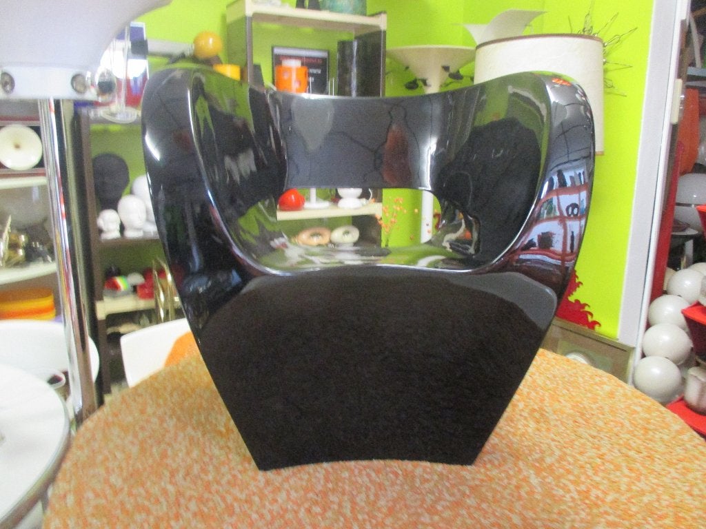 zwart hoogglans space age design Moroso chair retro vintage, Kunststof, Gebruikt, Moroso, Zwart