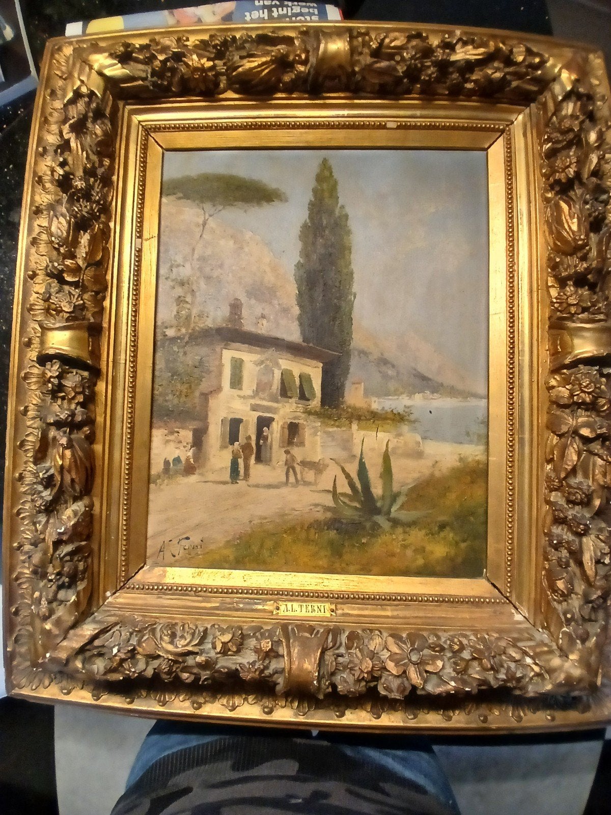 Klassiek olieverfschilderij 'baai van Napels, Antiek en Kunst, Ophalen, Doek, Olieverf, Klassiek