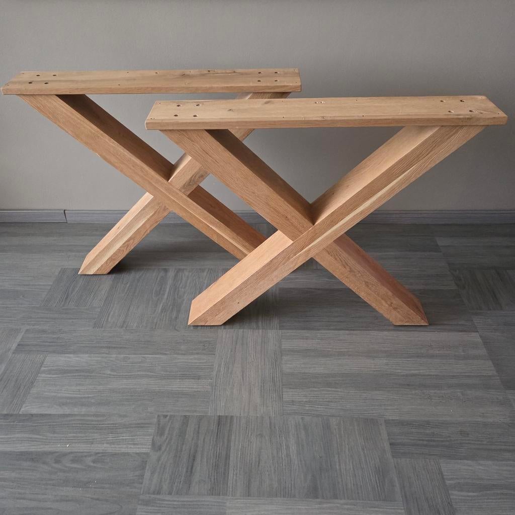 Eikenhouten tafelpoten 73h x 82b, Ophalen, 50 tot 100 cm, Eikenhout, 50 tot 100 cm